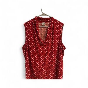 Alfred Dunner Red and White Polka Dot Blouse